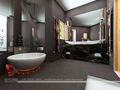 bungalow bathroom interior 3d design